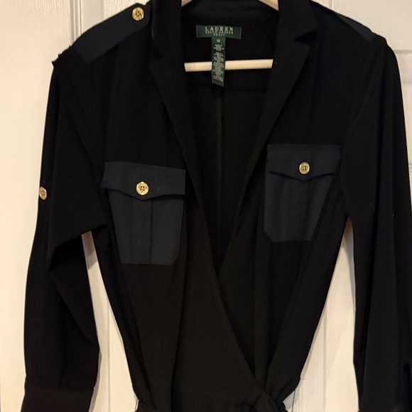 Ralph Lauren Black Long Sleeve Wrap Dress - Picture 3 of 10